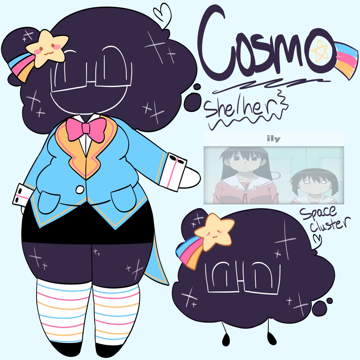 gleamingcosmos's tweet image. revamped my main oc thang she’s now a space cluster
| #originalcharacter #ocart #oc #realartjumpscare |