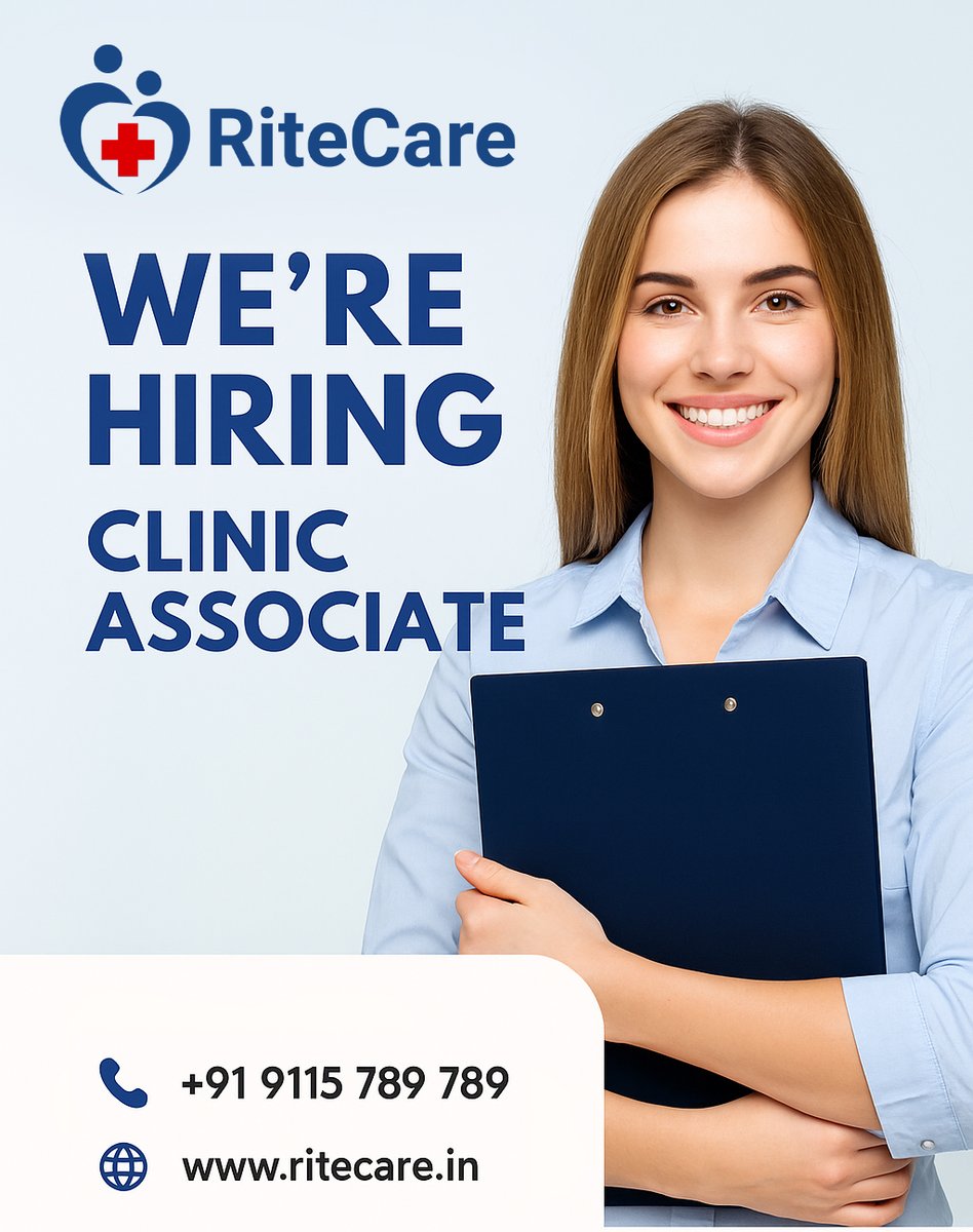 RiteCare4's tweet photo. 📣 Exciting Career Opportunity at RiteCare Clinic! 🏥
🔹 Position: Clinic Associate
🔹 Qualification: Bachelor’s Degree (Healthcare/Service industry background preferred)
🔹 Experience: 1–3 years in a healthcare setting (preferred)
🔹 Job Type: Full-Time https://t.co/ysJR4xvErF