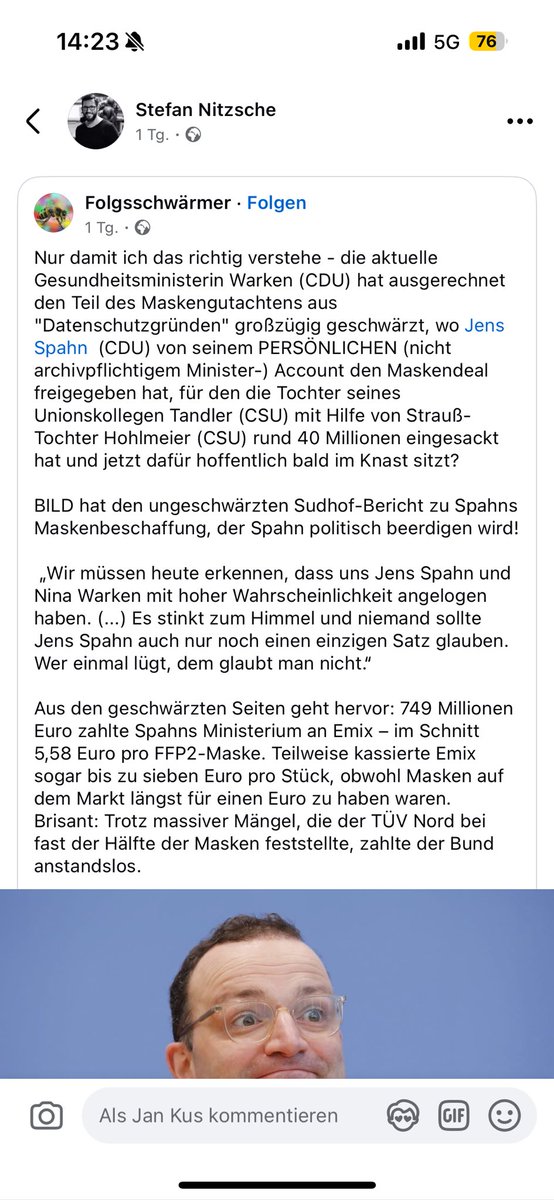 Und: ist das wahr oder unwahr Herr <a href="/jensspahn/">Jens Spahn</a>