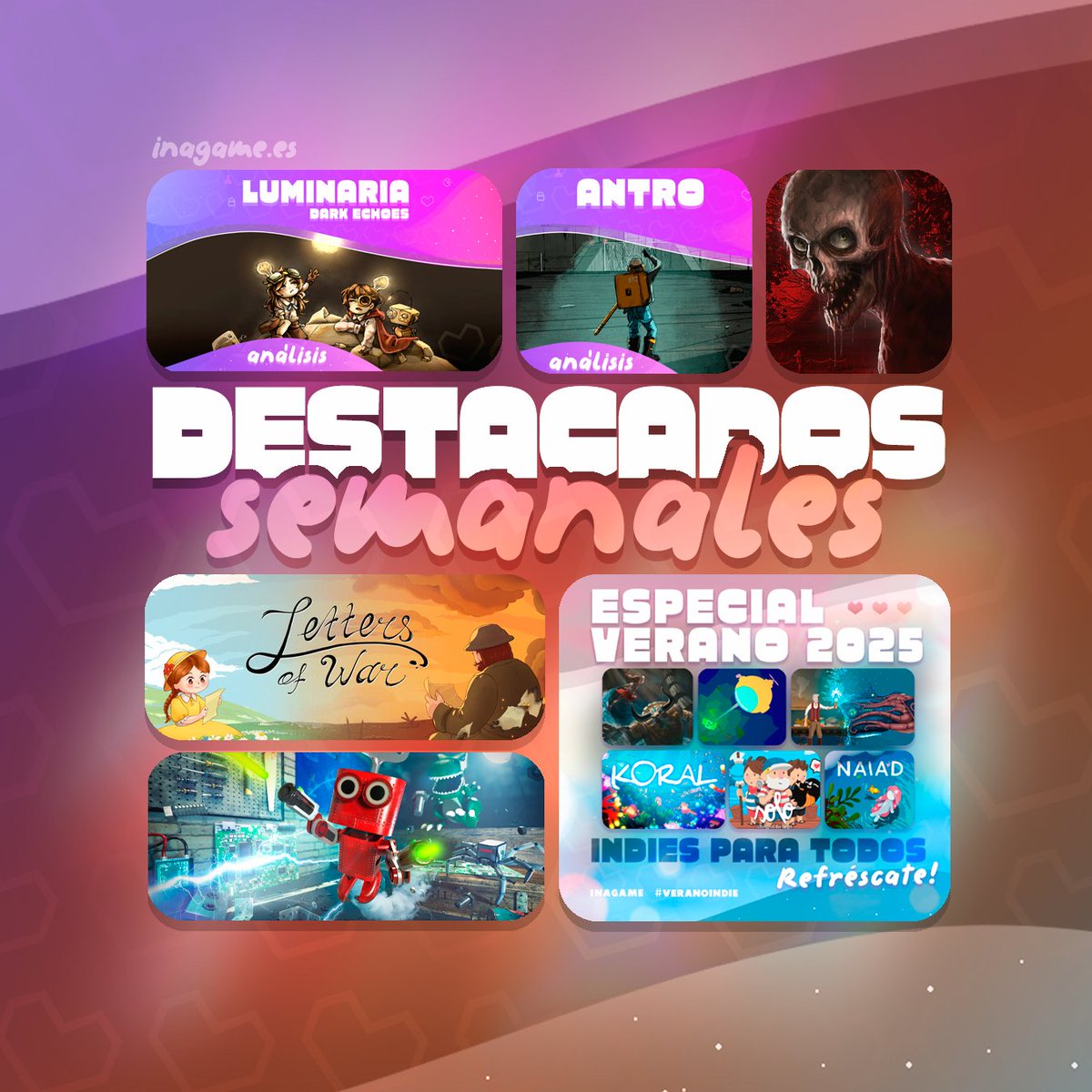 InaGame_es's tweet image. 🔥 LO + LEÍDO DE LA SEMANA

💿 #TheSinkingForest en físico el 24/7
📆 Lanzamiento de #ARedWalkingRobot el 17/07
💌 #LetterofWar en Steam
🌞 Especial indies veraniegos
✍️ Análisis: #Antro y #Luminaria

▶️ Vídeo #SpiritoftheSamurai

👉 Más info: inagame.es