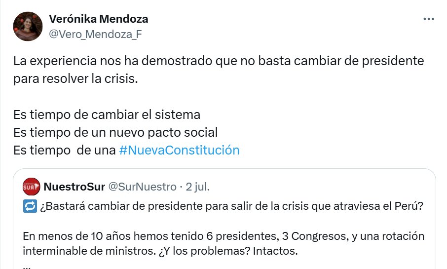 Esta pobre gente de izquierda no tiene otro discurso que el "cambio del sistema", "refundación de la patria", "nuevo pacto social", "nueva Constitución", etc. Con eso tratan de cubrir su penosa ignorancia sobre todos los temas de la realidad del país. ¡No saben nada de nada!