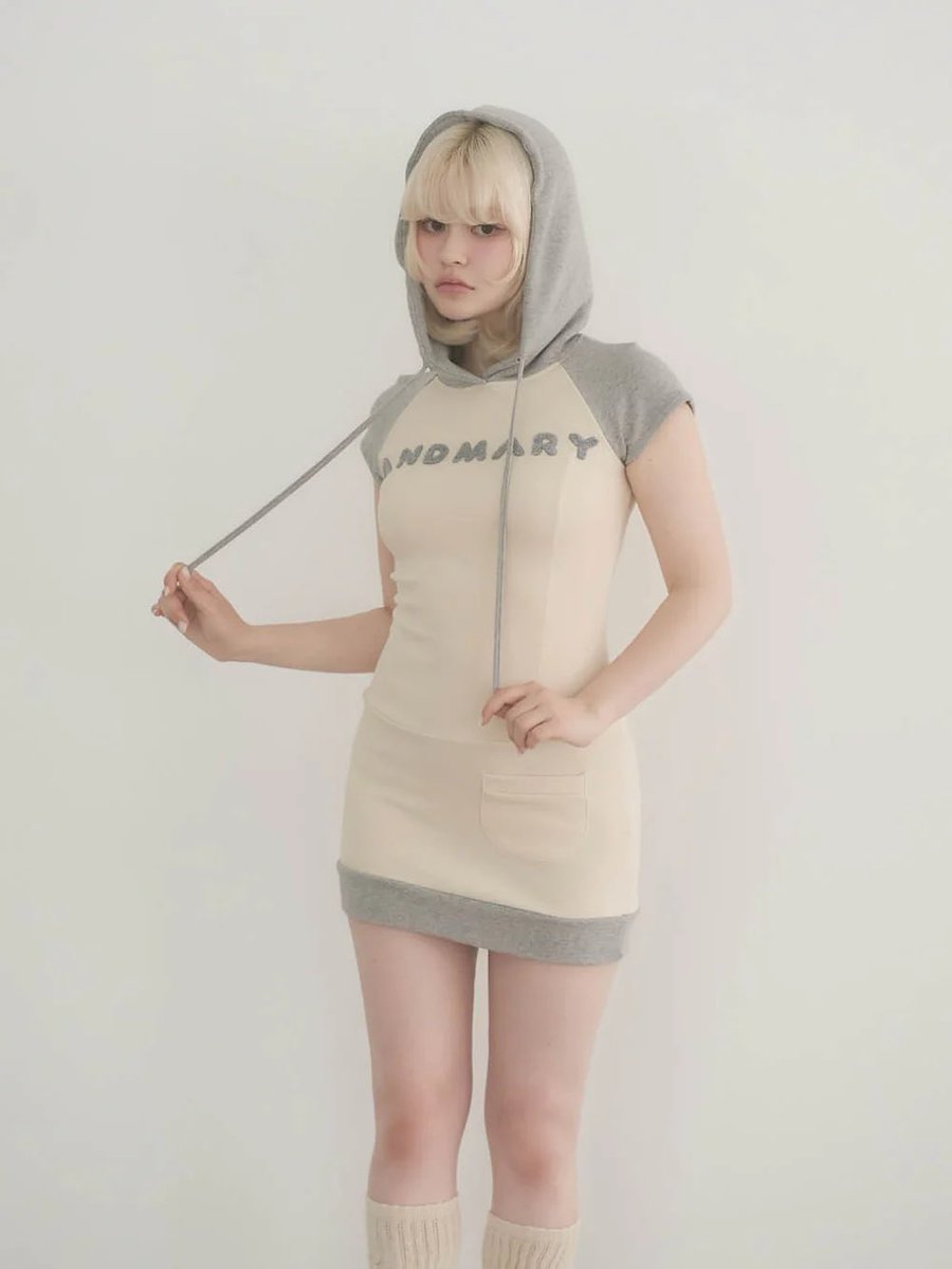 7/3 andmary ♡ Mary logo mini dress ♡ Chuchu pleats ribbon dress