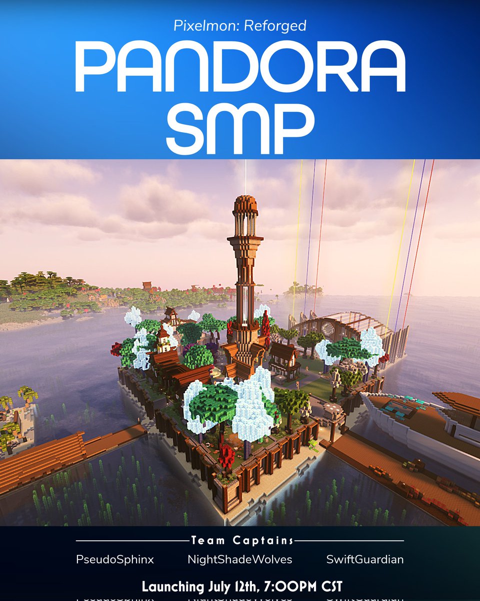 As leader of team Mystic, I highly suggest you come and see us live on the Pandora smp! Comeing to you live on the 12th! Hope to see you there! 

#Minecraft #Minecraftsmp #Pokemon #smp #TeamMystic