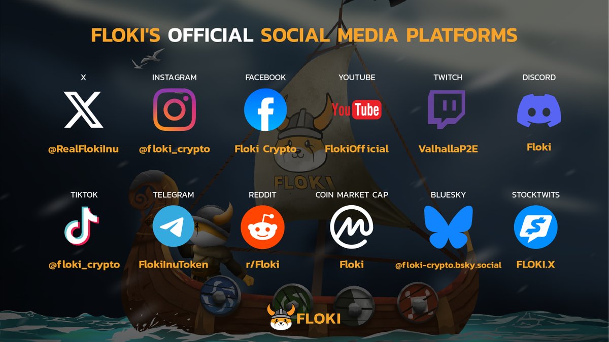 Floki's Official Social Media Platforms

Explore all our platforms for Flokish insights, lively discussions, and valuable updates straight from the Floki team.

Remember to always verify information through our official channels! 👇

Main socials:
🖤 X: x.com/RealFlokiInu
🖤