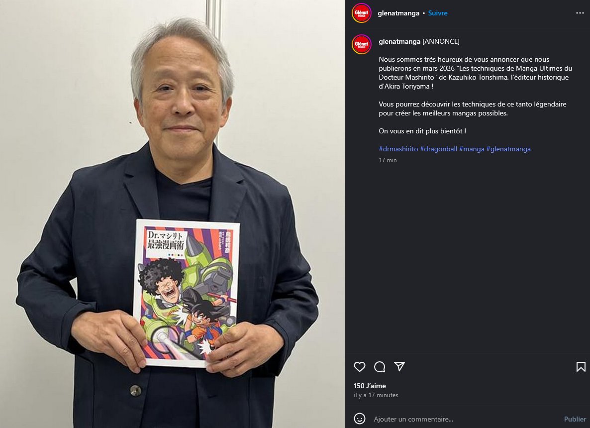 🇫🇷 Glénat annonce le livre « Les techniques de Manga Ultimes du Docteur Mashirito » de Kazuhiko Torishima pour mars 2026 en France !