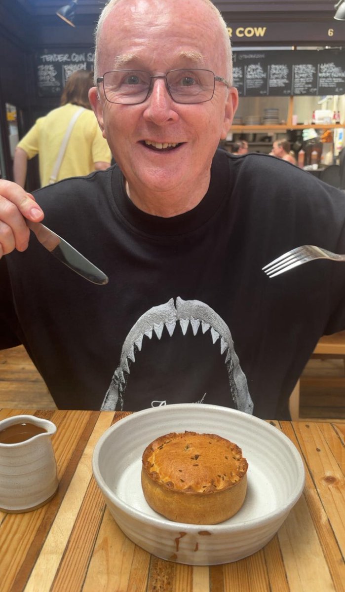 Just a pie, you might say. 
But this is a seriously tasty pie!
Chicken and black pudding pie, with a side of gravy!
At the <a href="/GreatNorthPieCo/">Great North Pie Co</a> Altrincham Market. 
Highly recommended!
⭐️⭐️⭐️⭐️⭐️
#Foodie #pies #Altrincham  🥧