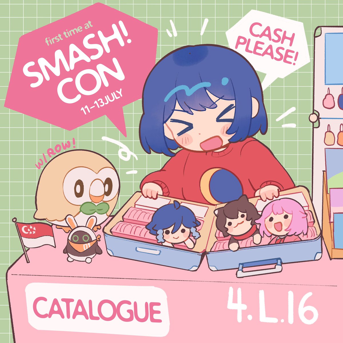 cheebpaku's tweet image. My #smashcon2025 catalogue! Its my first time boothing overseas so Im duper nervous &gt;&lt;
Find me and @dontevale1 at 4.L.16!