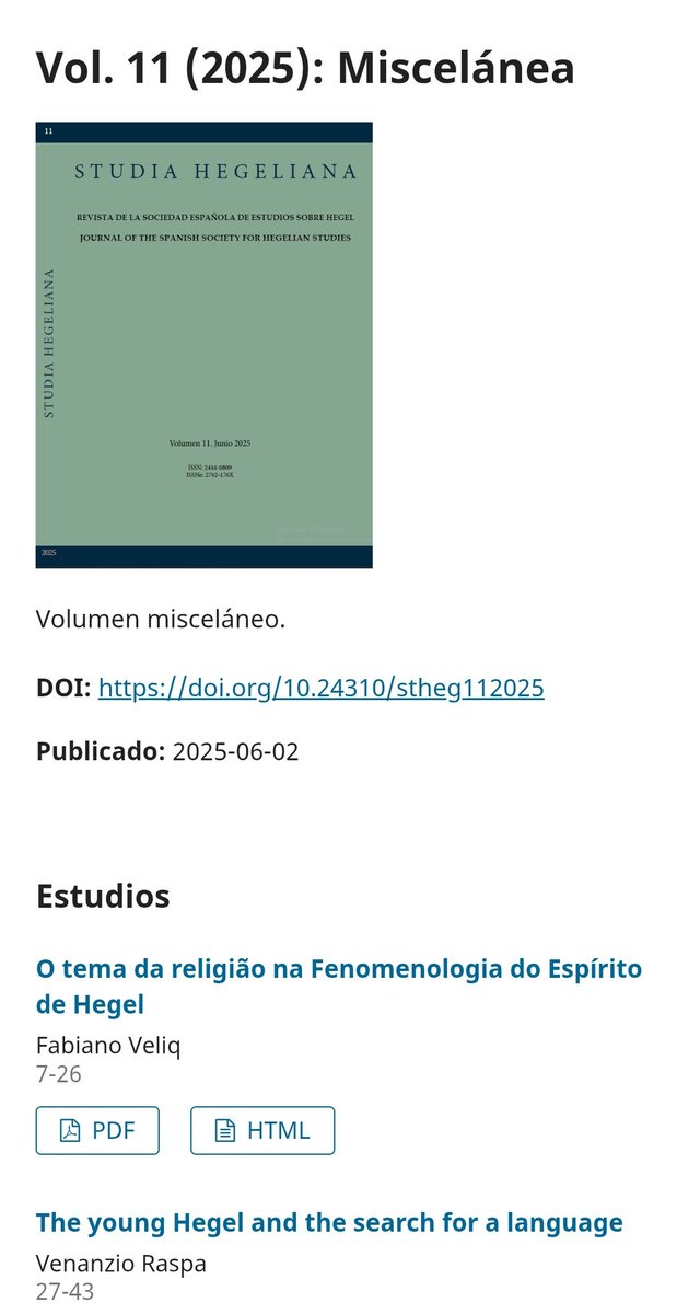 New issue! Vol. 11, 2025. With the collaboration of F. Veliq, V. Raspa, N. Pasamar, C. García, M. Rienzi, L. Kaillo, F. Portillo, A. Jiménez. 
All info here:
revistas.uma.es/index.php/sheg…