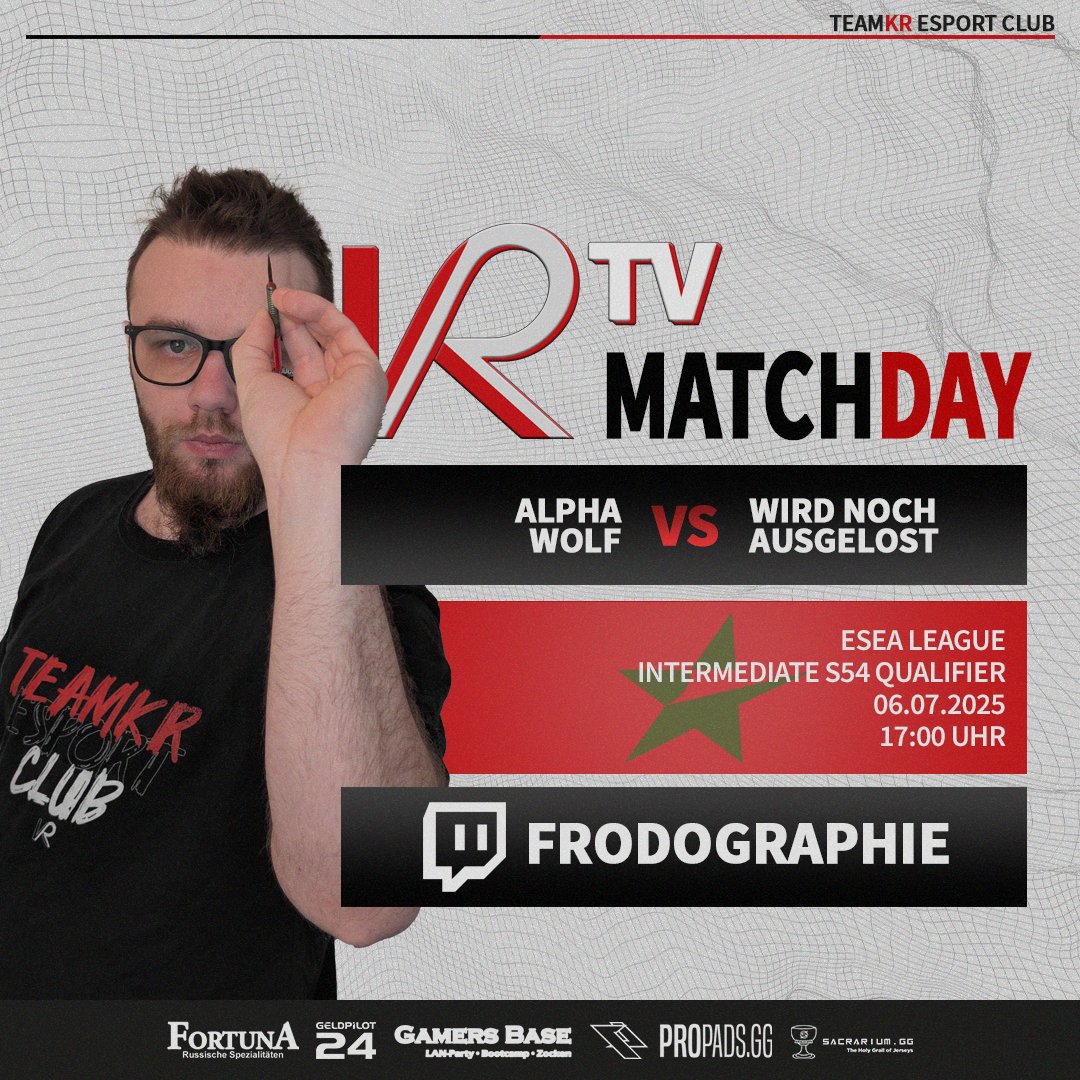 [ KR-TV | Cast ]

Wieder mal Lust auf gutes DACH CS? KR-TV versorgt euch gerne! Wir begleiten heute ab 17 Uhr das Alpha Wolf-Team durch den ESEA League EU Intermediate S54 Qualifier.

Am Mikrofon ist <a href="/frodographie/">Uwe frodographie F.</a> am Start.
Einschalten und genießen!

⏰ 17:00 Uhr
📺