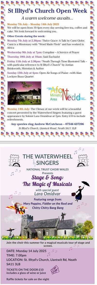 A warm welcome awaits …
<a href="/stilltydneath/">St Illtyd’s Church,Neath</a>