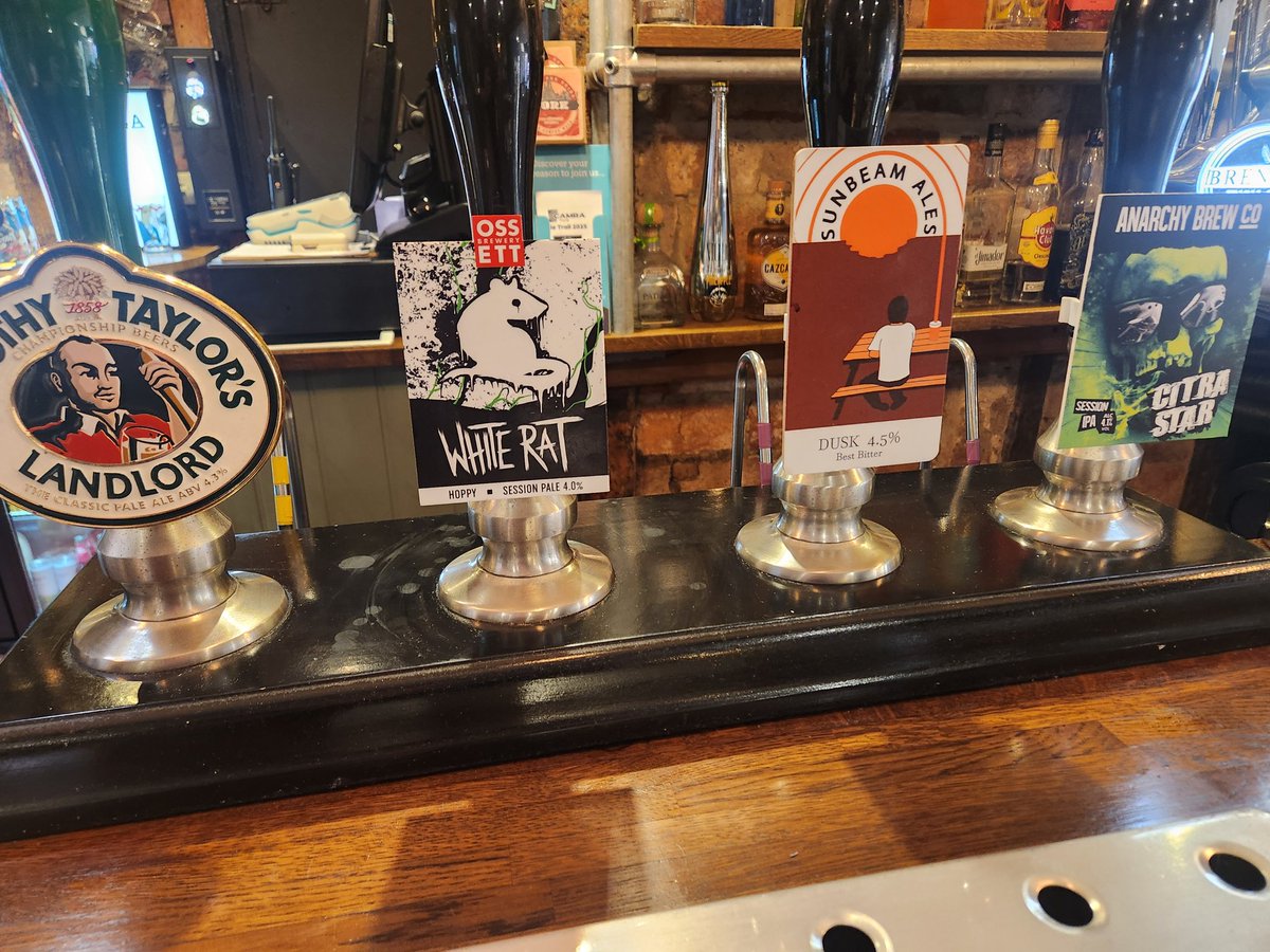 The Last drop Inn (@thelastdropyork) on Twitter photo Line up 2! <a href="/TimothyTaylors/">Timothy Taylor's Brewery</a> <a href="/ossettbrewery/">Ossett Brewery</a> White rat a permanent guest alongside Landlord and proving very popular <a href="/SunbeamAles/">Sunbeam Ales</a> lovely Dusk bitter, my favourite today and <a href="/AnarchyBrewCo/">Anarchy Brew Co</a> Citra star Line up 2! <a href="/TimothyTaylors/">Timothy Taylor's Brewery</a> <a href="/ossettbrewery/">Ossett Brewery</a> White rat a permanent guest alongside Landlord and proving very popular <a href="/SunbeamAles/">Sunbeam Ales</a> lovely Dusk bitter, my favourite today and <a href="/AnarchyBrewCo/">Anarchy Brew Co</a> Citra star