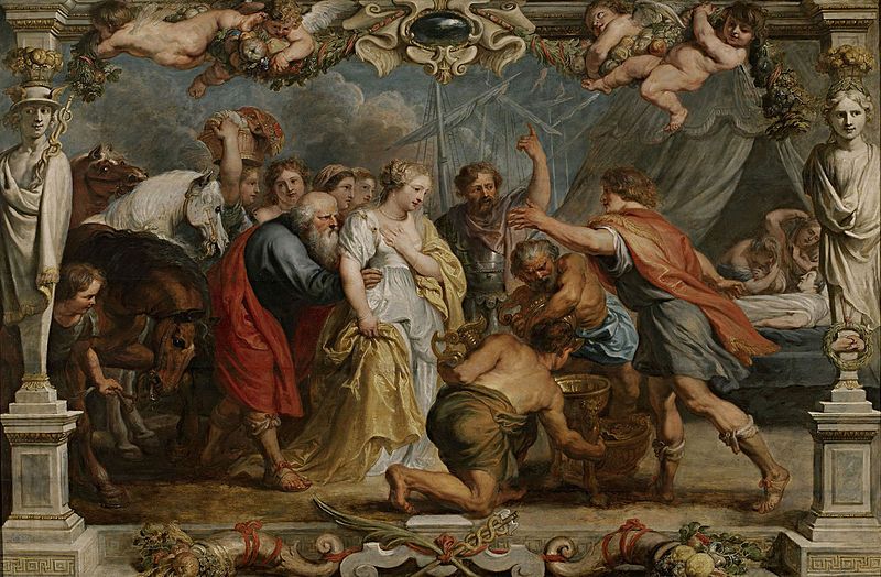 DailyBriseis's tweet image. Briseis given back to Achilles by Nestor by Peter Paul Rubens