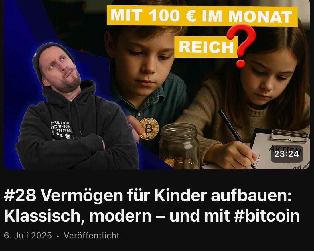 mebitcoindad's tweet image. Ist #bitcoin etwa auch was für die Kids? 🧒
youtu.be/KAP7cFyjU04?si…
