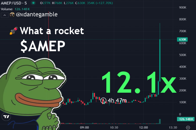 xdantegamble's tweet image. Just turned $63.7k into $768.5k on $AMEP — that’s a smooth 12.1X flex 💎🚀

You snooze, you lose. Come catch these calls with me, fam 🙌  
Crypto’s a vibe, let's ride!

👉 Check #AMEP called: t.me/heracatussprea…

$AMEP
6XLSXS1HDXsTbq53onqAUeCqU6fxuMSgu7JkfZ9kbonk
#SOL