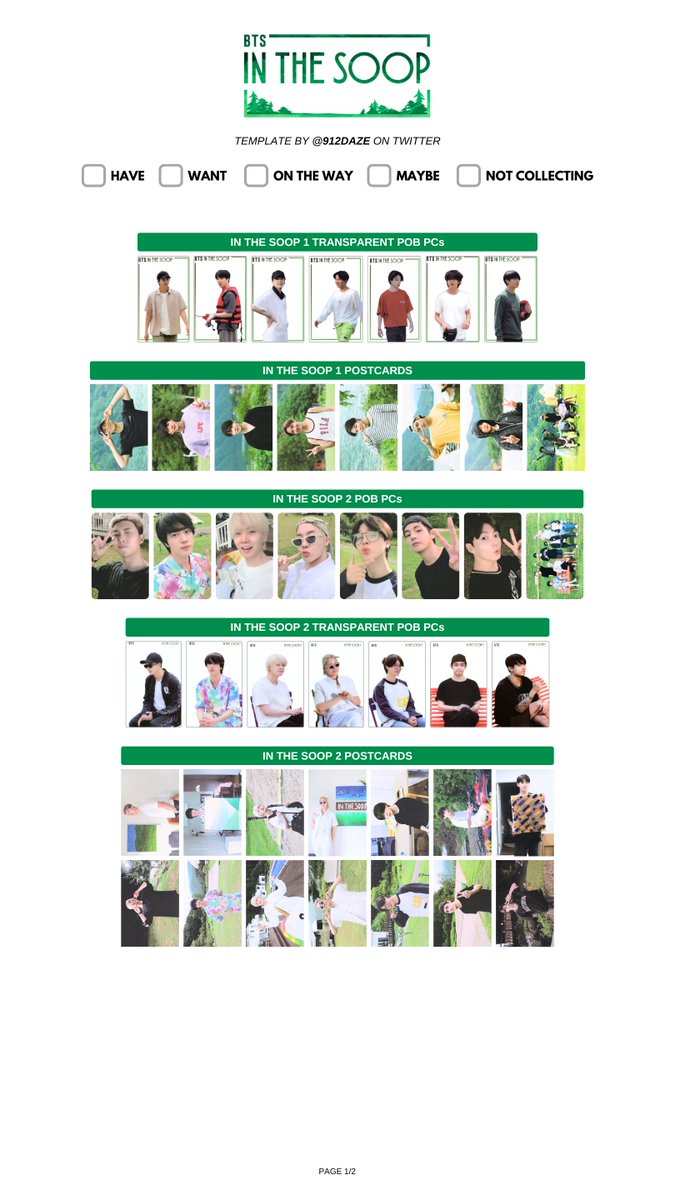 BTS IN THE SOOP ITS PC PHOTOCARD WISHLIST WL TEMPLATE ✨ [NEW