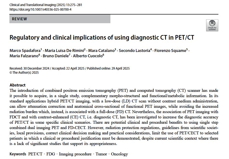 Luis Moreno Sánchez (@radioncoluis) on Twitter photo Regulatory and clinical implications of using diagnostic CT in PET/CT.
link.springer.com/article/10.100… Regulatory and clinical implications of using diagnostic CT in PET/CT.
link.springer.com/article/10.100…
