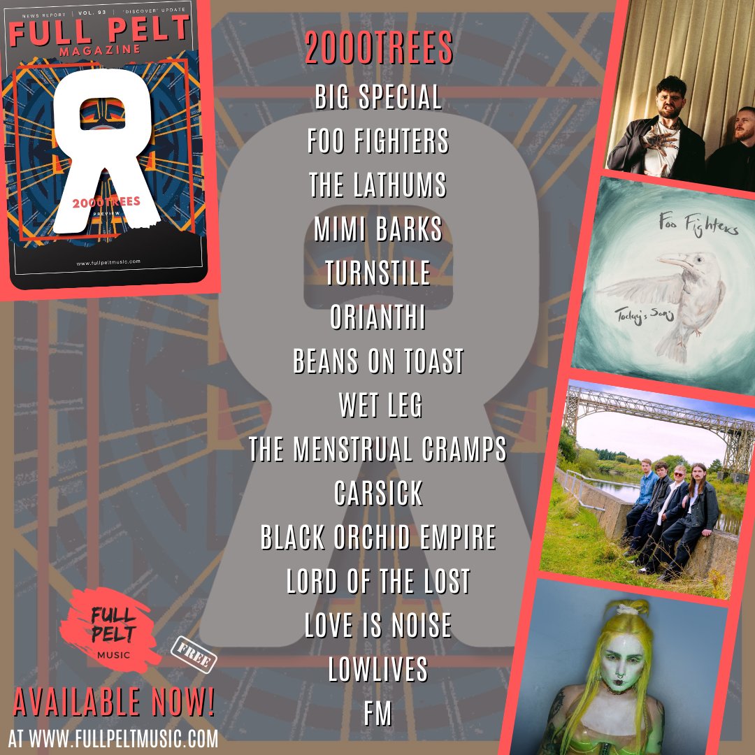 📢NEW ISSUE

Vol 93 of Full Pelt Magazine features our <a href="/2000trees/">2000trees Festival</a> preview and a review of 'NATIONAL AVERAGE.' from <a href="/BIGSPECIAL_/">BIG SPECIAL</a> 

+ 'Discover' spotlight on <a href="/LonesomeBandUK/">LONESOME</a> <a href="/AEAOfficial/">All Ears Avow</a> &amp; #theswitch

+ a packed News Report &amp; much more!

FREE READ 👇
tinyurl.com/42r6hp9f