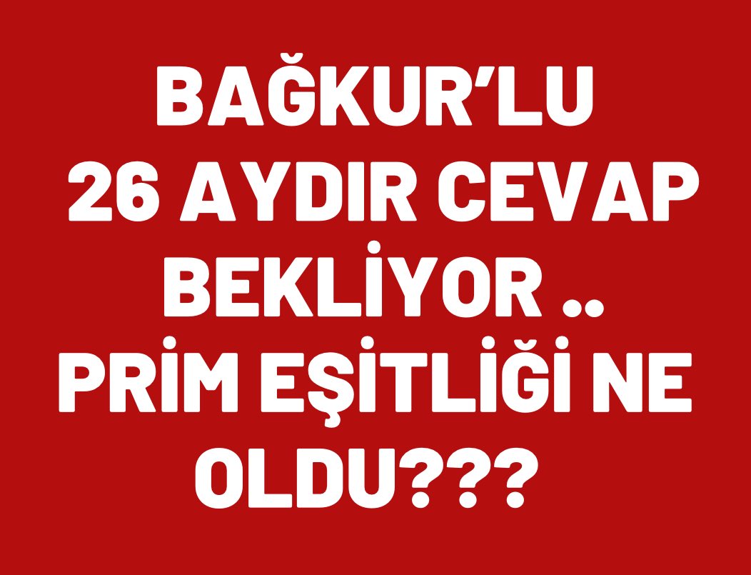 📢 Siyaset koltukla meşgul
🪑 Her gün yeni bir kavga, yeni bir hesap
🧍‍♂️ Mağdur ise sessizce bekliyor
📎 Dosyası rafta, çözüm bekliyor
⏳ Adalet, yine bir başka bahara mı  kaldı…düşünmeden edemiyoruz ..
Bağkurlu şimdi daha da umutsuz !!
<a href="/RTErdogan/">Recep Tayyip Erdoğan</a>
<a href="/eczozgurozel/">Özgür Özel</a>
<a href="/dbdevletbahceli/">Devlet Bahçeli</a>