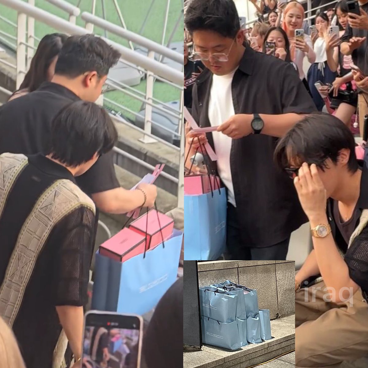 อ๋าาา ดูเหมือนว่าเจโฮปน่าจะได้รับเชิญจากพี่จีซูให้มาร่วมชมคอนเสิร์ตในวันนี้ เพราะพี่เมเนถือถุงของที่ระลึกจาก blissoo  บริษัทของพี่จีซูอะ  😊