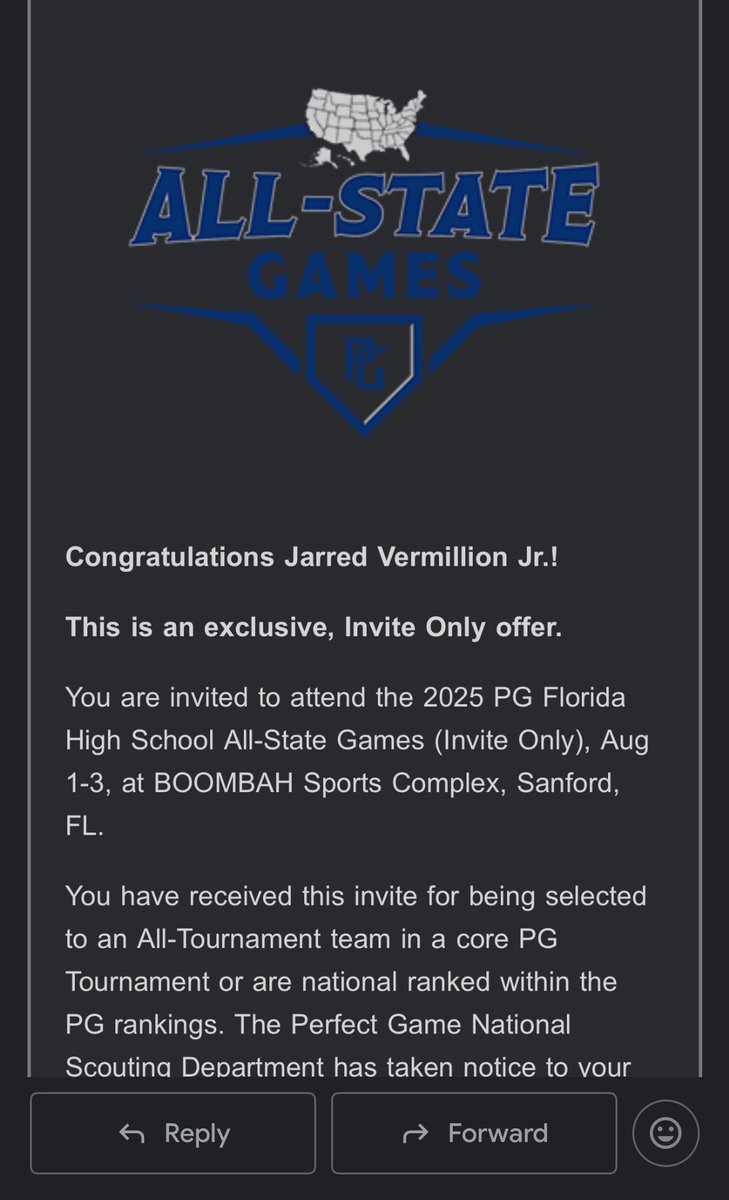 JarredV2027's tweet photo. Blessed to receive a All State Game invite from Perfect game for my Performance this summer.  Can’t wait for Aug 1-3. @PrspCntSports @Florida_PG @BUncommitted @UncommittedStud @PG_Uncommitted https://t.co/TlC8w9n1Df