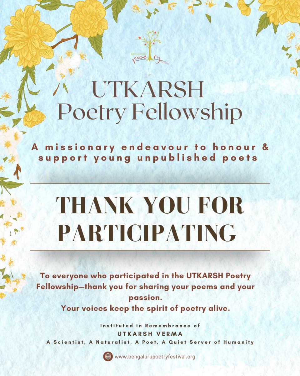 To all the poets who participated—your words have touched us deeply. 🌿✨
Thank you for sharing your creativity, your passion, and your voice. Together, we celebrate the spirit of poetry.
<a href="/verma_neena/">Neena Verma</a>