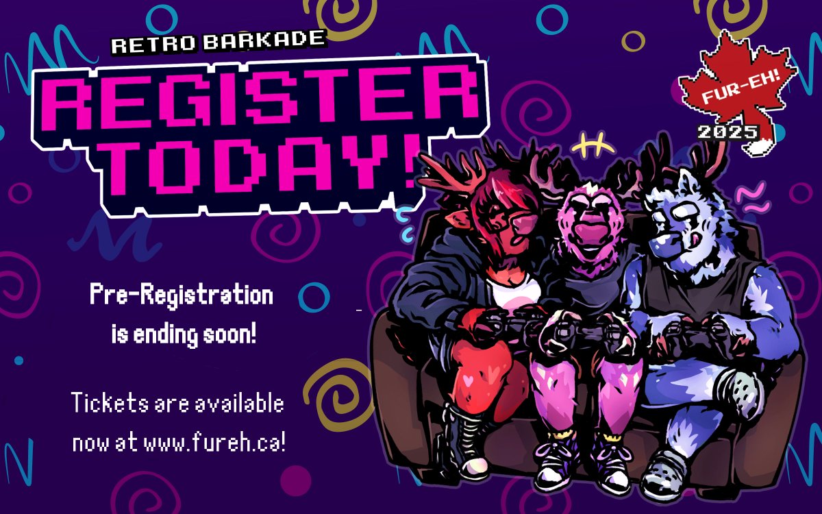 Dawn of the Final Day! Preregistration for Retro Barkade ends tonight, so if you've been procrastinating, now is the time to take action. Be the Hero of (saving) Time (and money) and register today, before you find yourself wishing for an ocarina. #FEH2025 fureh.ca/reg/