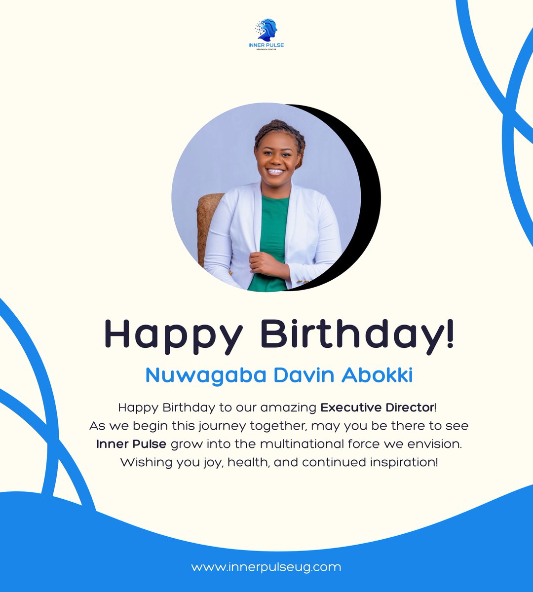 Inner Pulse Research Centre (@innerpulseug) on Twitter photo Our Executive Director, <a href="/davinnuwagaba/">dhah_vheen</a>, is celebrating her Birthday today. Happy Birthday, Davin.
As we begin this journey together, may you be there to see <a href="/InnerPulseug/">Inner Pulse Research Centre</a> grow into the multinational force we envision. Wishing you joy, health, and continued inspiration! Our Executive Director, <a href="/davinnuwagaba/">dhah_vheen</a>, is celebrating her Birthday today. Happy Birthday, Davin.
As we begin this journey together, may you be there to see <a href="/InnerPulseug/">Inner Pulse Research Centre</a> grow into the multinational force we envision. Wishing you joy, health, and continued inspiration!