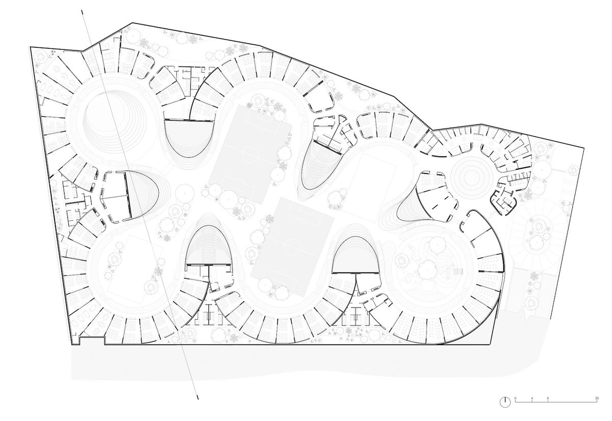 This school design rethinks educational space by integrating its sloped site, placing learning areas below ground and transforming the roof into a park.

📍Pue., Mexico #ArchitizerAwards

Project by: Sordo Madaleno
Details: arc.ht/3IfqDA0
