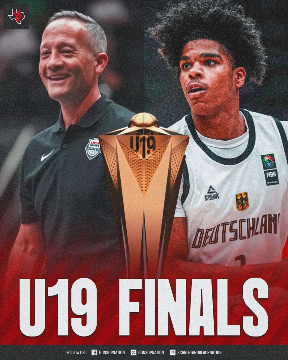 gunsupnation's tweet photo. Texas Tech’s Christian Anderson (Germany) faces off against Grant McCasland (USA) in today's FIBA u19 World Cup Final at 1 PM (cst)! 🏀🏆

Both teams are 6-0 and Christian Anderson has been on FIRE this tournament. He has logged 192 minutes, 103 points, &amp; 45.9% FG! https://t.co/7Nk4vmEe2O