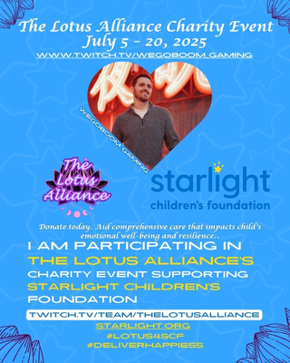 LotusAlliance8's tweet photo. And boom goes the raid train! Next up: @wegoboom30gami1 is LIVE for #Lotus4SCF 🎮💛
They’re bringing the energy, the chaos, and all the heart in support of @StarlightUS ✨ Come hang, hype, and help us keep the good going! https://t.co/5NFatKS8Xe