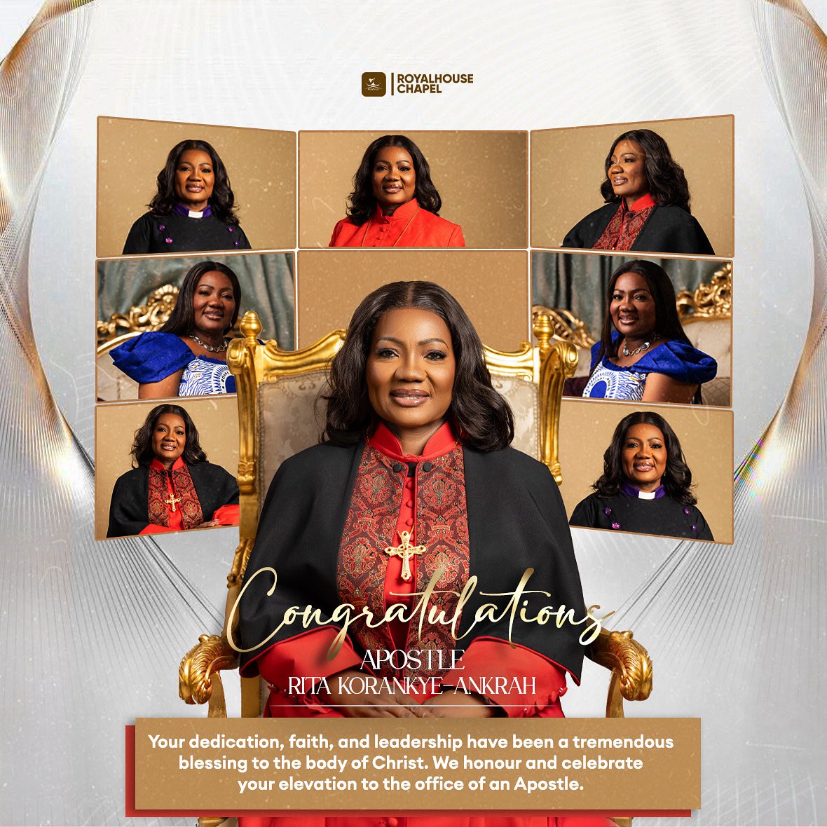 SamKorankye's tweet photo. Today, I pause to honour the woman who has stood faithfully by my side for decades, not just as my wife, but as my covenant partner in ministry, my encourager, intercessor, and confidant.

Congratulations, Apostle Rita Korankye-Ankrah, on your elevation to the apostolic office. This is not merely a title, it is divine recognition of the call, the sacrifices, the prayers, the tears, and the years you have poured into God’s people and His Kingdom.

You have served with grace, loved with depth, led with wisdom, and persevered with strength. I’ve watched you grow from a passionate young believer into a powerhouse of the Word, a mother to multitudes, and now, a General in the faith.

As your husband, I am proud.
As your Apostle General, I am confident.
As your partner in purpose, I rejoice.

#ApostleRita #RoyalhouseChapel