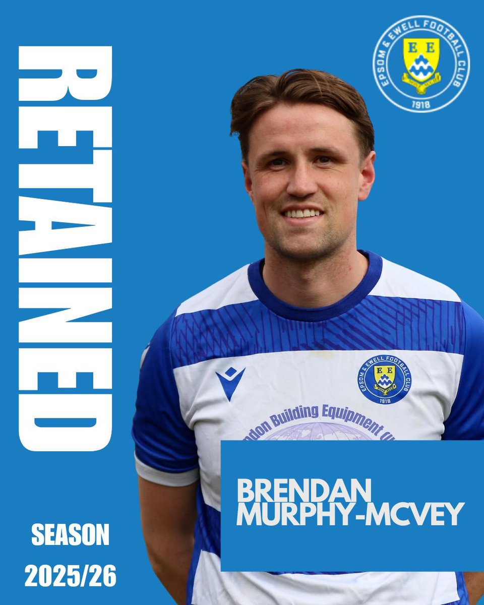 🚨 Retained for 2025/26! 🚨

“Brendan Murphy-McVey! Played with him at school — always rated him. Came in late last season &amp; made a big impact. Quality on the ball, creative, suits our style. Expect goals, assists &amp; leadership again!”

🎤 <a href="/Max_Johnson94/">Max Johnson</a> 
#WeAreEpsom | #Retained