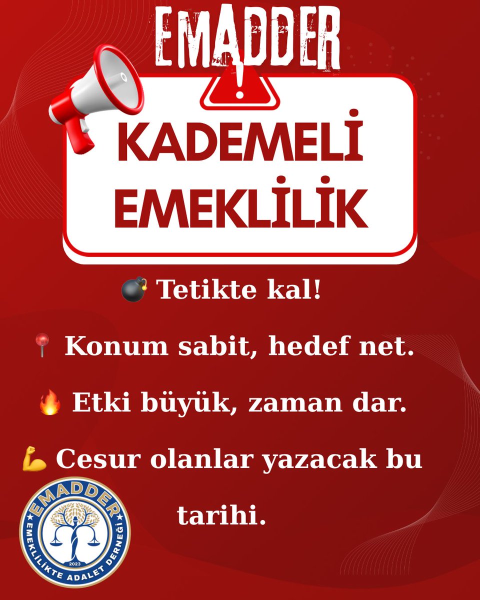 hakan ⚖️ (@bbsc_m) on Twitter photo SESSİZLİĞİN SONU GELDİ!
🗓️ 7 Temmuz Pazartesi
⏰ 20:00
Bu sefer güçlü bir çıkış geliyor.
Hazır mısın?
<a href="/EmadDernegi/">EMEKLİLİKTE ADALET DERNEĞİ ⚖️</a>
#KademeHakkıTeslimEdilsin SESSİZLİĞİN SONU GELDİ!
🗓️ 7 Temmuz Pazartesi
⏰ 20:00
Bu sefer güçlü bir çıkış geliyor.
Hazır mısın?
<a href="/EmadDernegi/">EMEKLİLİKTE ADALET DERNEĞİ ⚖️</a>
#KademeHakkıTeslimEdilsin