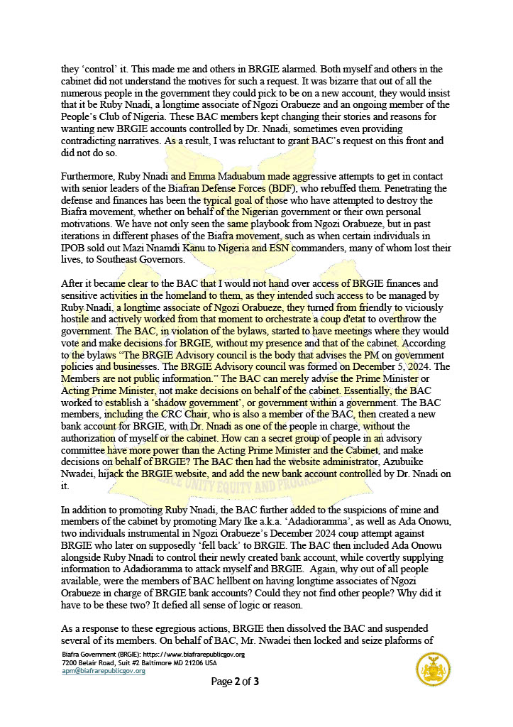 BRGIE Prime Minister Ogechukwu Nkere tweet media