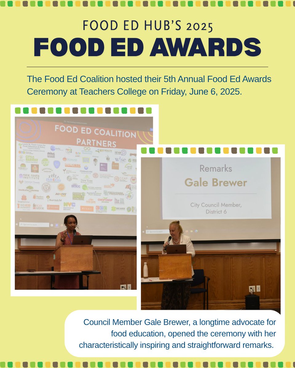 tischfoodcenter's tweet image. 🎉 What an inspiring evening at the 5th Annual Food Ed Awards Ceremony! Despite last-minute changes due to NYC educator union negotiations, over 60 supporters gathered virtually &amp;amp; in-person at TC to celebrate food education heroes. 🌱 #FoodEdHub #FoodEducation #CommunityHeroes