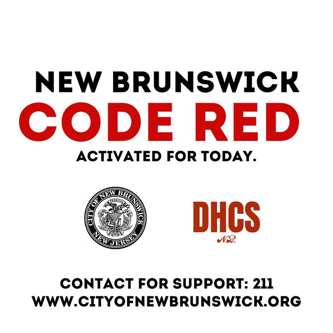 A Code Red has been called for the City of New Brunswick for today, Sunday July 6. An emergency cooling center for residents who are without shelter from the heat is available from 12 noon until 8:30 p.m. at 6 Kirkpatrick Street.