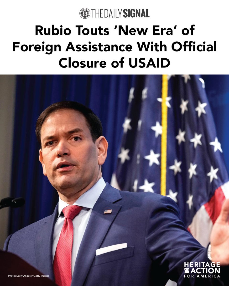 Heritage Action (@heritage_action) on Twitter photo This era of government-sanctioned inefficiency has officially come to an end. <a href="/SecRubio/">Secretary Marco Rubio</a>
Learn more from <a href="/Virginia_Allen5/">Virginia Allen</a>
dailysign.al/4027RSF This era of government-sanctioned inefficiency has officially come to an end. <a href="/SecRubio/">Secretary Marco Rubio</a>
Learn more from <a href="/Virginia_Allen5/">Virginia Allen</a>
dailysign.al/4027RSF