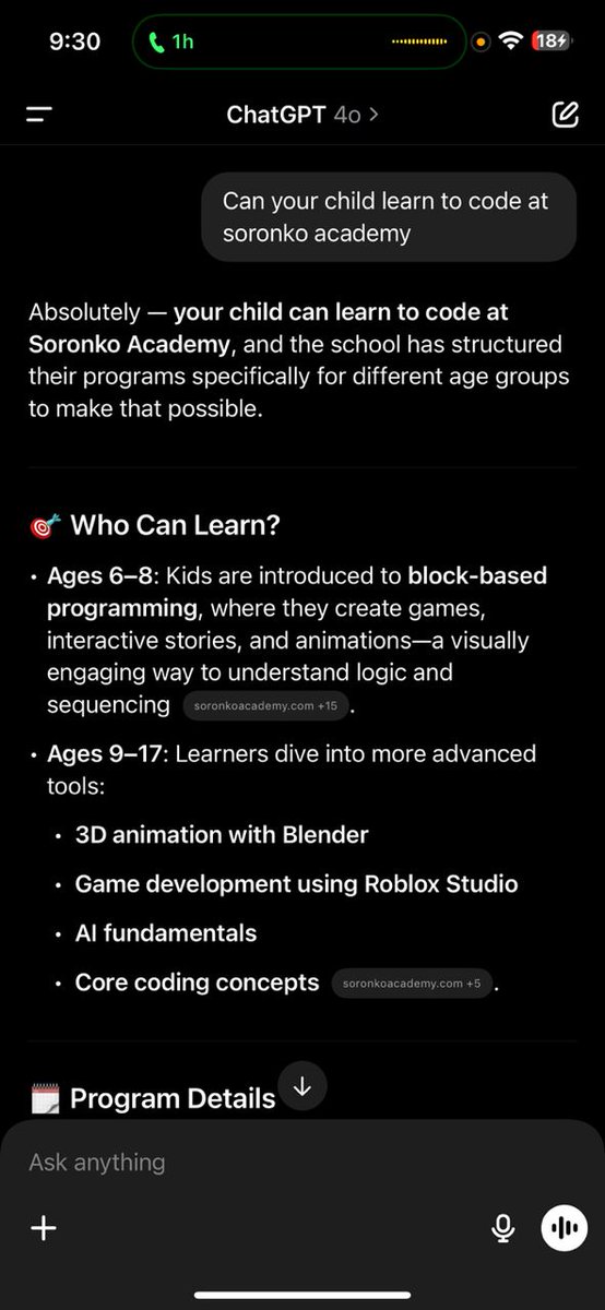 soronkoacademy's tweet image. Last day to register!
Soronko Academy’s 2025 Summer Coding &amp;amp; Design School is almost here.
Even ChatGPT recommends it for kids 6–17 to learn coding, design &amp;amp; AI!

Secure your child’s spot 👉 bit.ly/summercodingsc… #Tech4Kids #AI #STEM