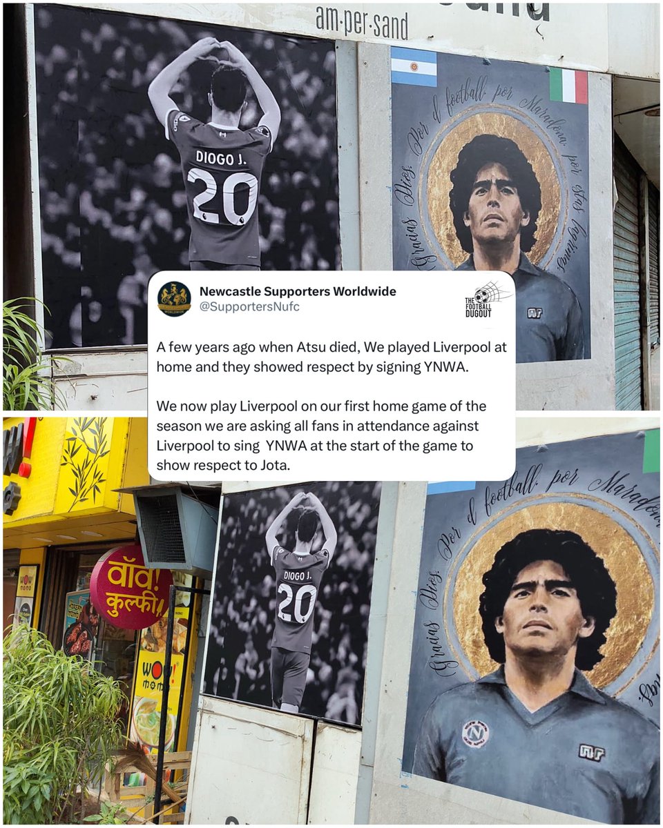 tfdo_'s tweet image. A Newcastle fan from Goa @BobbyGoa put this Diogo Jota poster outside his shop in Margão, Goa! ❤️🖤👏🏼🥺