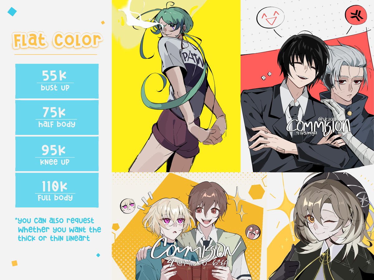 Hi! My commision are open for local 🇮🇩 (0/3 slots available) 
📩 Feel free to DM me ^^
Comms track and more samples: trello.com/b/ThbFQYeI/com…

⬇️ Read TOS below
#commision #commisionsopen