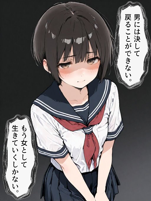 不可逆な女体化が好きなんです・・・
だから、晴天艦の作品では絶対に「女→男」に戻ることはないのです🫠 