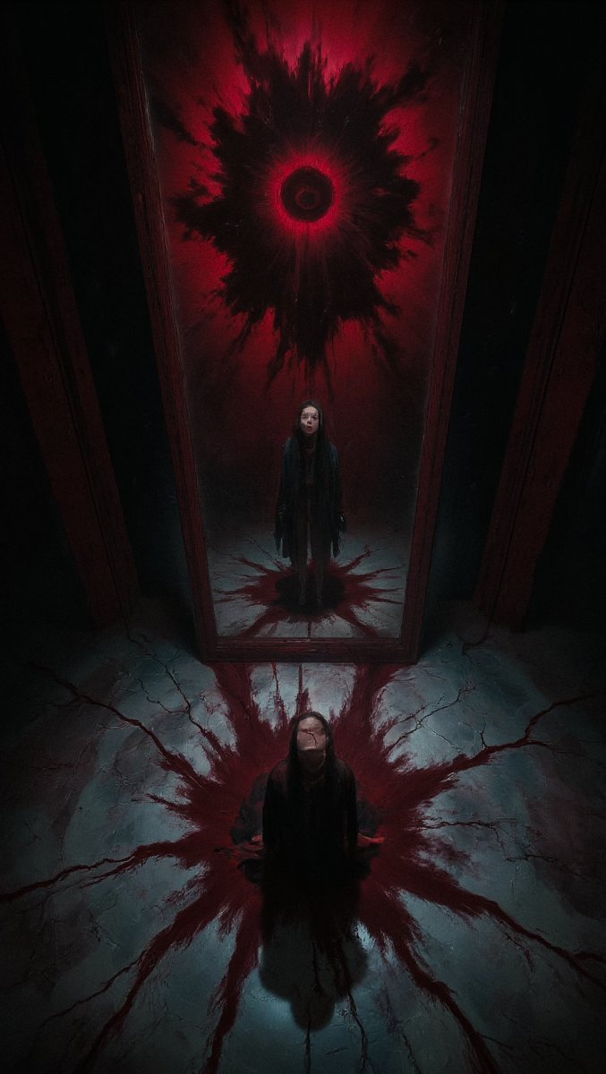 banhthesanh's tweet photo. THE BLOOD MIRROR 
The truth doesn’t reflect our face — it reveals the inverted self we dare not confront.
#BloodMirror #DarkSurrealism #FineArtPhotography #AIArt #InvertedReality #SymbolicArt #DreamlikeImagery #VisualPoetry https://t.co/4Cga4LwMvJ
