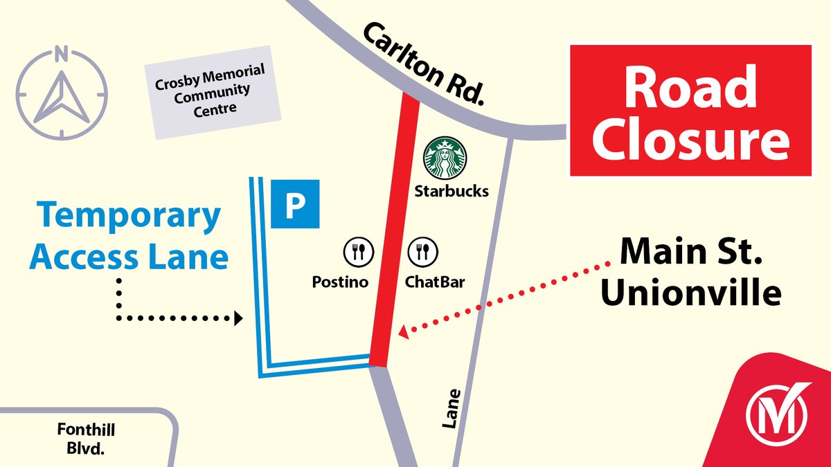 Main Street Unionville is closed to vehicular traffic from Carlton Road to 166 Main Street Unionville from April 7 to August 13, 2025.

Sidewalks and local businesses will remain open. Parking on the west side of the street will still be available.

markham.ca/MainStreetUnio…