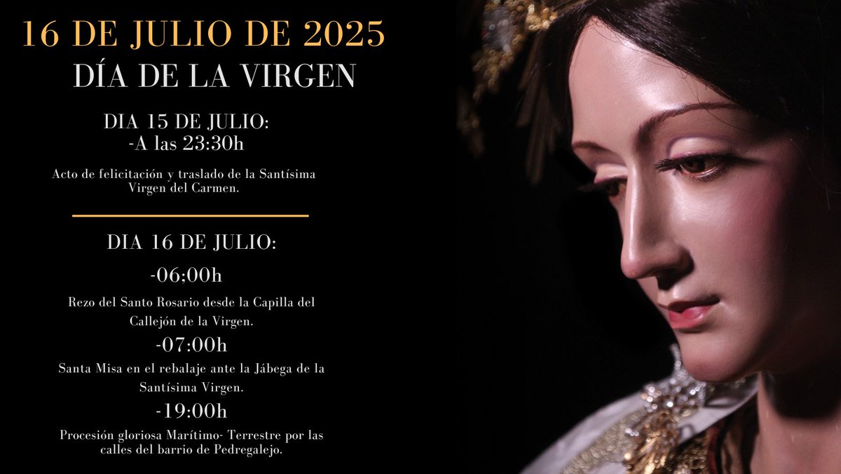 | TRIDUO Y ACTOS EN HONOR A NTRA. SRA. DEL CARMEN DE PEDREGALEJO|

Información sobre el triduo y actos en honor a la Santísima Virgen del Carmen de Pedregalejo. 

#reginamaris #cofradiasmlg #gloriasmlg #málagadelcarmen #malaga #16dejulio #carmen #andalucia
