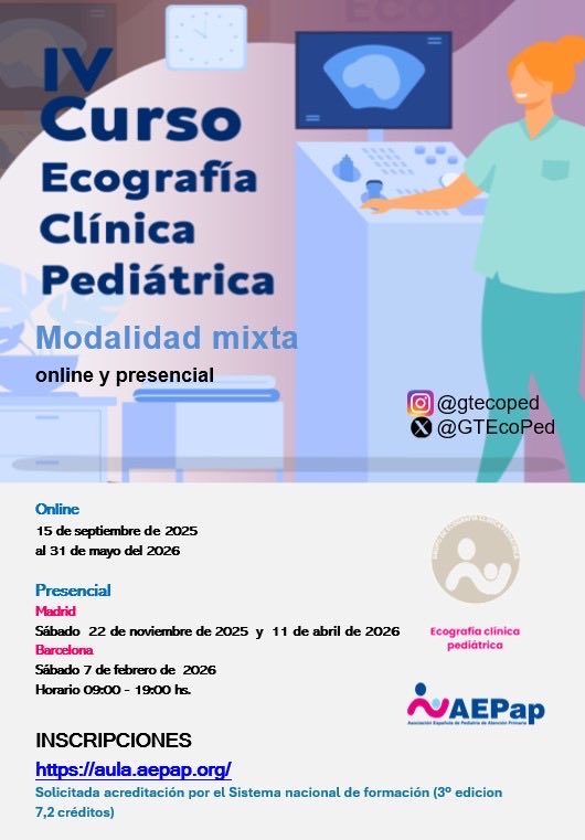 GTEco Pediatrica (@gtecoped) on Twitter photo Ya os podéis inscribir al
IV Curso Ecografía Clínica Pediátrica!
Modalidad mixta:
📆 Online: sep 2025 - may 2026
Presencial:
Madrid: 22/11/25 y 11/04/26
BCN: 07/02/26
📌 Avalado por @AEPap
📝 Inscripción: aula.aepap.org
<a href="/GTEcoPed/">GTEco Pediatrica</a> @gtecoped
#EcografíaPediátrica #POCUS Ya os podéis inscribir al
IV Curso Ecografía Clínica Pediátrica!
Modalidad mixta:
📆 Online: sep 2025 - may 2026
Presencial:
Madrid: 22/11/25 y 11/04/26
BCN: 07/02/26
📌 Avalado por @AEPap
📝 Inscripción: aula.aepap.org
<a href="/GTEcoPed/">GTEco Pediatrica</a> @gtecoped
#EcografíaPediátrica #POCUS