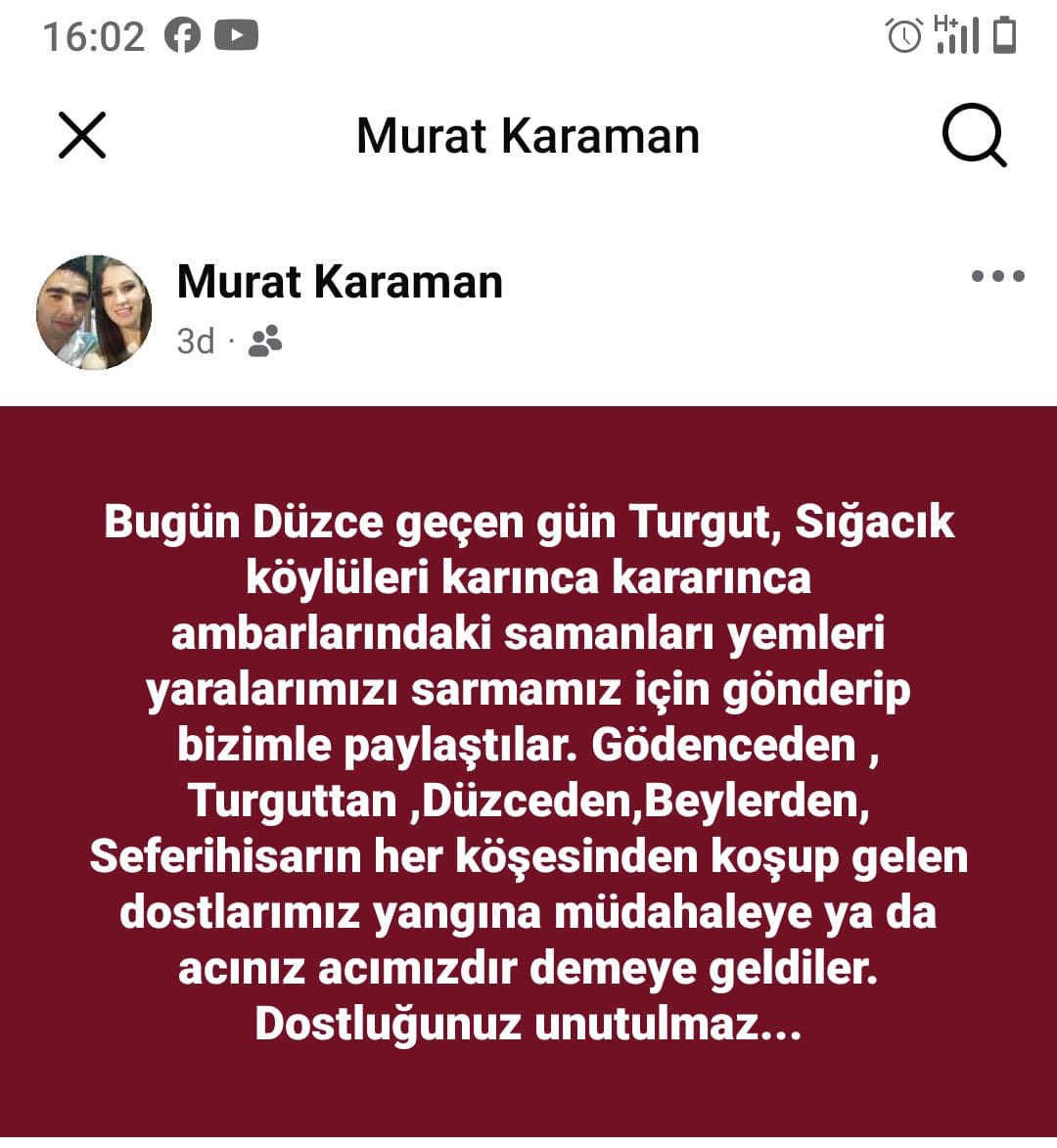 Muhtarımız Murat Karaman, insanüstü bir gayretle yangın boyunca hep yanımızdaydı. Her bölgede mücadele etti. Bulduğu çözümlerle strateji harikaları yarattı. Biz de ona teşekkür ediyoruz Kavakdere köylüleri olarak.🙏🌻