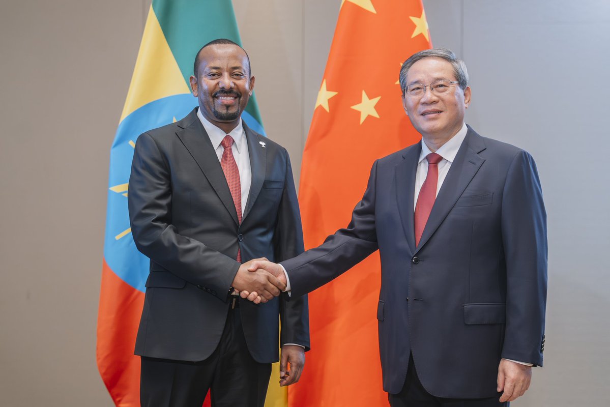 AbiyAhmedAli's tweet image. Thank you, Premier Li Qiang, for our engaging exchange this morning on Ethio-China relations, now in its 55th year. As all-weather partners, our cooperation has borne significant fruit over the past seven years. By maintaining our focus on key economic pillars, including…