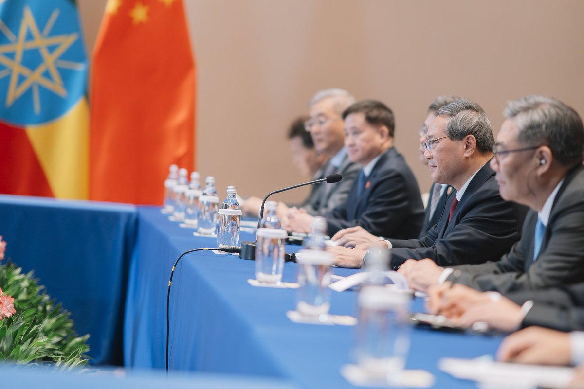 AbiyAhmedAli's tweet image. Thank you, Premier Li Qiang, for our engaging exchange this morning on Ethio-China relations, now in its 55th year. As all-weather partners, our cooperation has borne significant fruit over the past seven years. By maintaining our focus on key economic pillars, including…