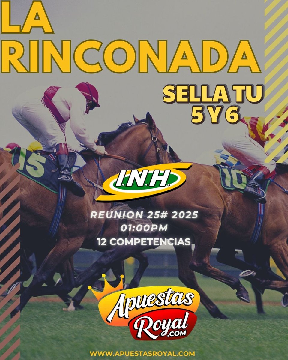 Domingo de Clásicos 🏇🏻 🏆

Línea
4V) MY RETURNING MATE #7 🎯

🗣️ Y recuerda sellar tu 5y6 Nacional por la plataforma líder en apuestas deportivas #ApuestasRoyal 🎰
#Hipismo #LaRinconada