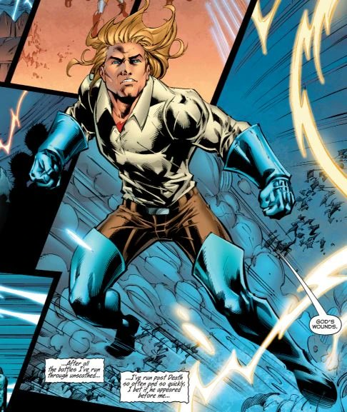 JasonRempala's tweet image. With the upcoming Marvel/DC stories, I wish they could have one where Maxwell Crandall met with a younger Max Eisenhardt.
Giving an explanation of why Magneto names his son, Quicksilver.